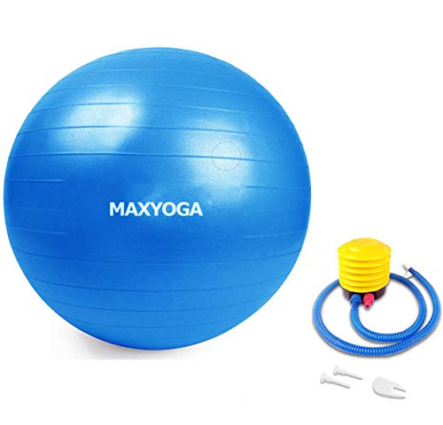 MAXYOGA® Anti-Burst-Übungsball für Yoga, Gleichgewicht, Fitness, Training, 65-cm-Antiexplosions-Übungsball, einschließlich Luftpumpe.