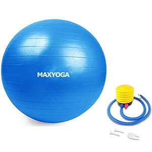 MAXYOGA® Anti-Burst oefenbal voor yoga, balans, fitness, training, 65cm anti-explosie oefenbal, inclusief luchtpomp.
