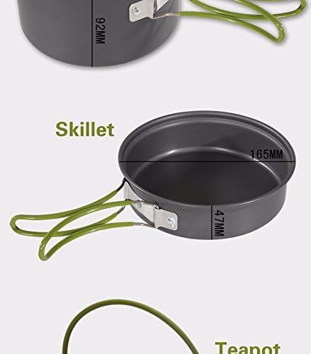 Image of 10-Piece Camping Cookware Mess Kit - Lightweight Nonstick Pot & Pan Set with Spork, Bowls, Sponge & Travel Bag - Compact Outdoor Cooking Gear for Backpacking, Hiking, Scouts & Survival