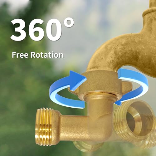 Image of 2 Packs Garden Hose Adapter,90 Degree Hose Elbow For RV Water Hoses,3 /4 inch Garden Hose Connector,Camper Water Hose,Garden Hose Elbow Solid Brass Adapter