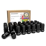 Wheel Accessories Parts 32 Pcs M14x1.5 14x1.5 Thread Bulge Acorn 1.75' Long Lug Nuts Black 3/4' 19mm Hex Fits Chevy Silverado GMC Sierra 2500 3500 ｜ Ford F250 F350 ｜ Ram 2500 3500
