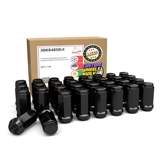 Wheel Accessories Parts Set of 32 Black 14x1.5 Lug Nuts Closed End Bulge Acorn Lug Nuts Set Cone Seat 19mm (3/4") Hex, 1.75" Long, M14x1.5 Thread (Black, 32 PC)