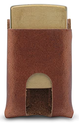 American Bench Craft Leather Lighter Pouch For Zippo Lighter - Belt Case For Zippo Lighter - Lighter Belt Sheath (Brown) #TOP2