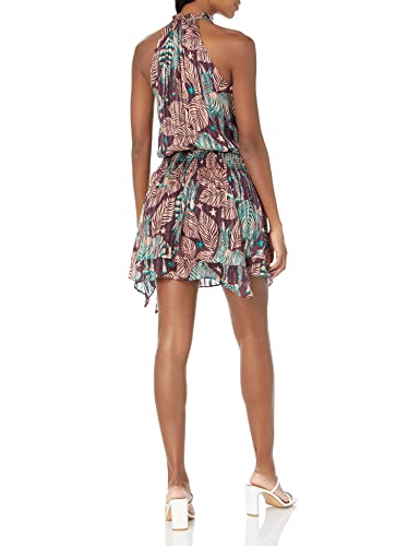 Ramy Brook Women's Silk Printed Veronica Dress, Raisin/Oasis Combo, Large #TOP1