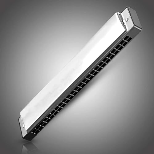 BishtHub Harmonica Mouth Organ 24 Holes 48 reads Key C with Plastic Case Beginner Best Music Gift Musical Instrument Mouth Percussian- 7 Inch Length