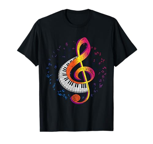 Clé De Sol Clavier Cadeau Pour Musicien Touches De Piano T-Shirt