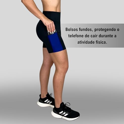 Kit 2 Shorts Femininos Corrida Cintura Alta Com Bolsos, Esportivo, Fitness, Academia, Running, Trein