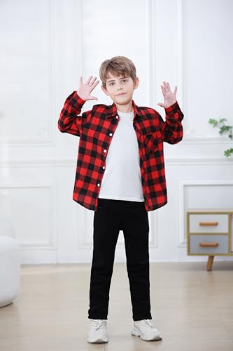Image of Betusline Boy and Men Button Down Plaid Shirt