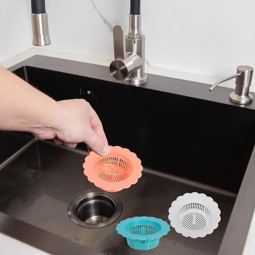 Colador para desagüe de fregadero plástico azul 2 piezas miniatura 5