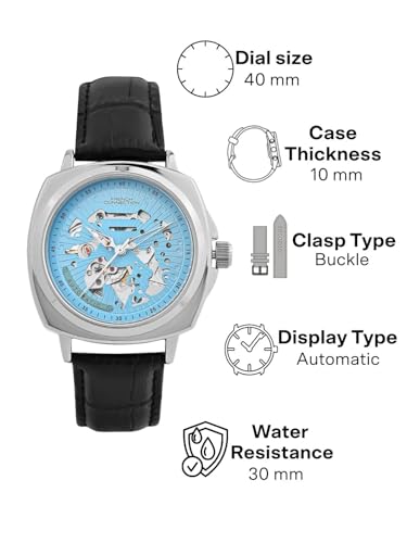 Image of French Connection Blue Skeleton Dial Automatic Watch for Men - FCA03-8