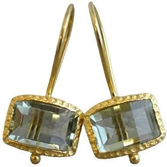 Gemstone Gold Vermeil Drop Earrings - Handmade Jewelry Gift Ideas for Women - Gold Plated Sterling Silver Ear Wires - Image 9