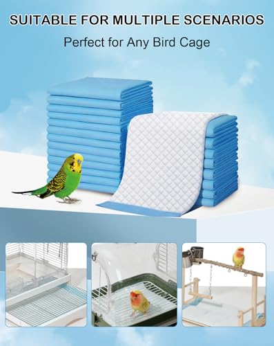 Image of Disposable Bird Cage Liner Birds Cage Liners Super Absorbent Birdcage Liners Parakeet Cage Training Accessories with Quick-Dry Surface for Cockatiels Canaries Parrots