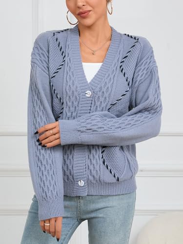 Women's V-Neck Cardigan Sweater Button Down Outerwear Coats4