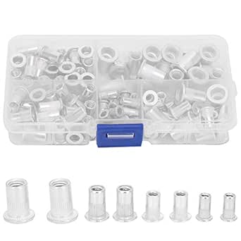 100pcs Box, Threaded Rivet Insert Nut 6‑32 8‑32 10‑24 10‑32 Neck Duster ...