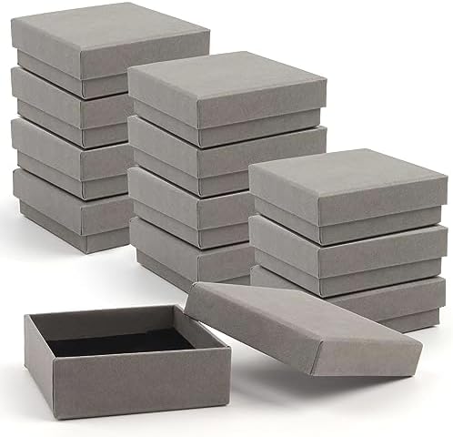 Amazon.com: 16 Pack Cotton Filled Kraft Paper Cardboard Jewelry Gift ...