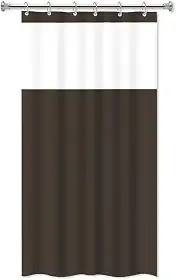 Cortina para Box de Banheiro em PVC com Visor 1,38m x 1,98m Impermeável Antimofo - Marrom