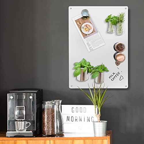Tableau magnétique en acier durable gris 58 x 40 cm au design épuré