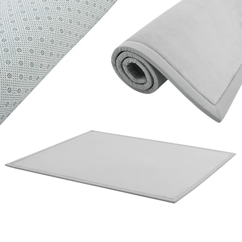 Juskys Krabbelmatte Spielmatte Krabbeldecke 220x180cm Samtmatte Teppich für Kind, Baby, Yoga -...