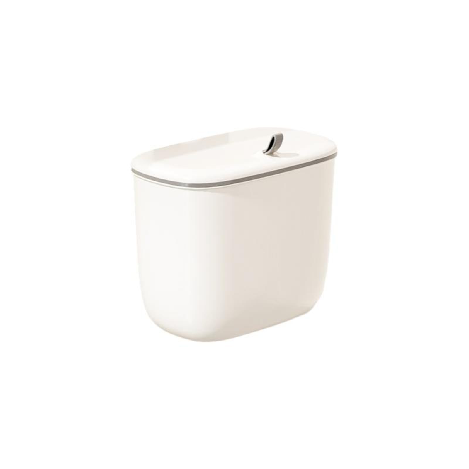 Wall-Mounted Trash Can, Hanging Garbage Bin, Kitchen Cabinet, Space Saving Cloud Gray White 8L