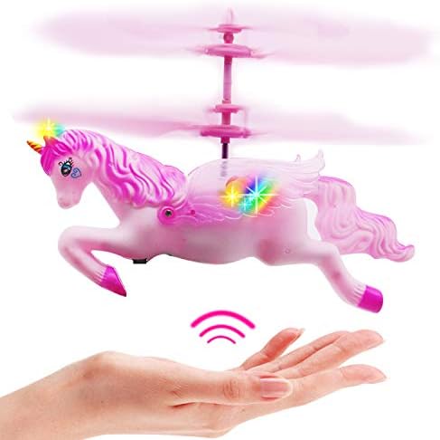 Pink Mini Flying Helicopter Unicorn Toy Gifts for Little Girls 6 Years Old Up Birthday Xmas Party Supplies