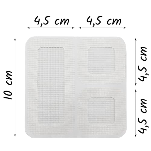 BullTek 24 Stück selbstklebende Fliegengitter-Flicken 8 Blätter weiß und schwarz – Reparatur Netz Fliegengitter Tür oder Fenster – einfach anzubringen, selbstklebend, aus strapazierfähiger Faser, für