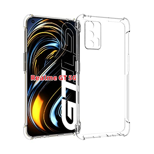 TLING Funda Realme GT 5G + 2 Pack Protector de Pantalla, Ultra Fina Silicona TPU Funda y Protector Airbag Anti-arañazos Carcasa para Realme GT 5G, Transparente