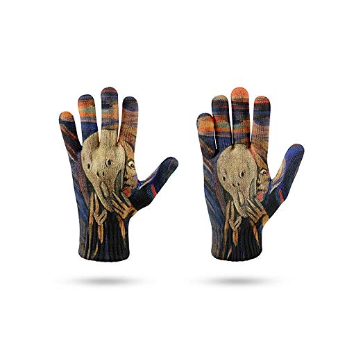 KOZSF Nuevos Guantes de Punto con Pintura al óleo de Gogh, Guantes cálidos para Mujer, Guantes de Trabajo de jardín de Girasol, Guantes de Pantalla táctil para teléfono móvil-style13_Talla única Cover