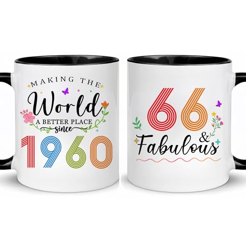 Choinn 1960 66th Birthday Gifts for Women Men, Turning 66 Years Old Birthday Gift Coffee Mug for Mom, Dad, Grandma, Grandpa, 66th birthday Gifts Ideas, Fathers Day Mothers Day Christmas 11oz Cup