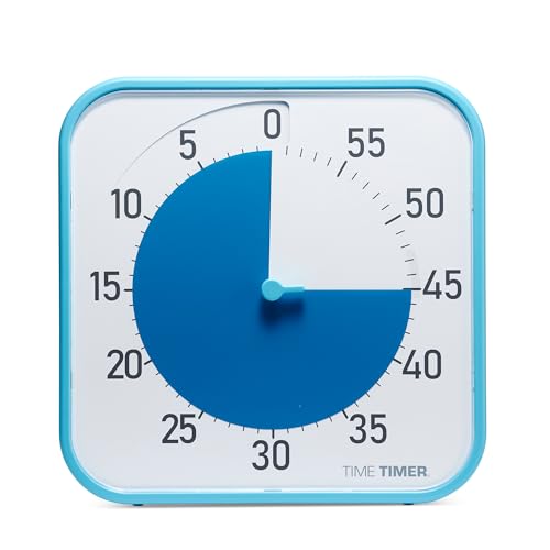 Time Timer Original 12" Visual Countdown Timer – Large 60-Minute Silent Classroom Visual Timer for SEL, Emotional Regulation, Focus, Calm Transitions, ADHD, Autism – (Blue & White)