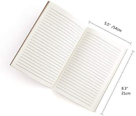 Classic Notebook, Qulaten A5 Wide Hardcover Notebook with Pen Loop, PU Leather Ruled Notebook with Inner Pocket, Business Notebooks, 200 Pages, 8.4 x 5.7 in