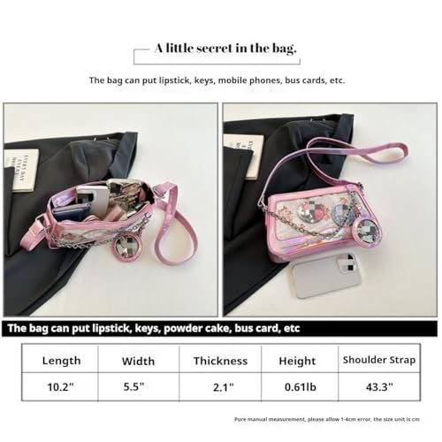 Anime Cosplay Ita Bag for Women Y2K Kawaii Laser Pink Crossbody with Chain Large Capacity PU Daily Essentials4
