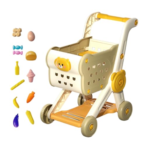 Carrello da corsa per | Carrello della spesa per bambini con giocattoli di imitazione educativi per gioco di ruolo - verdure frutta cibo giocattoli educativi ruolo per 3+