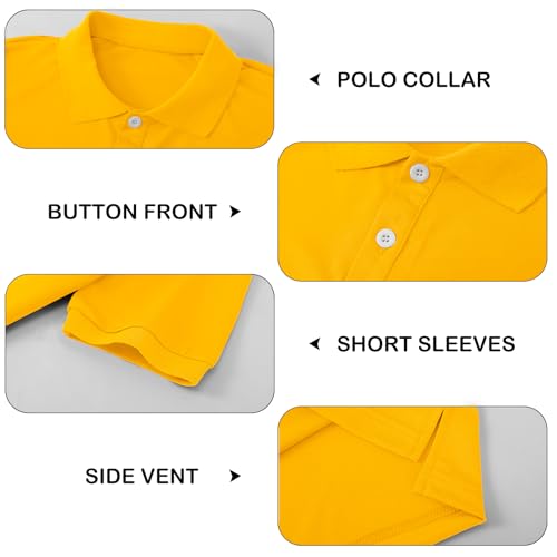 Image of Boy Polo Shirt Pique School Uniform Shirt for Kid Golf Top Youth Boy 5-14Y