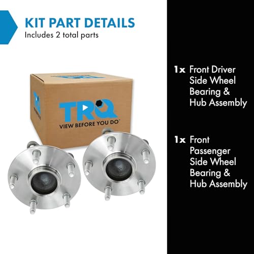 Image of TRQ Front Wheel Bearing and Hub Assembly Set 2 Piece Compatible with 13-20 Lexus GS350 Rear Wheel Drive 13-18 GS450h 16-17 GS200t 18-19 GS300 15-22 RC350 Rear Drive 18-19 RC300