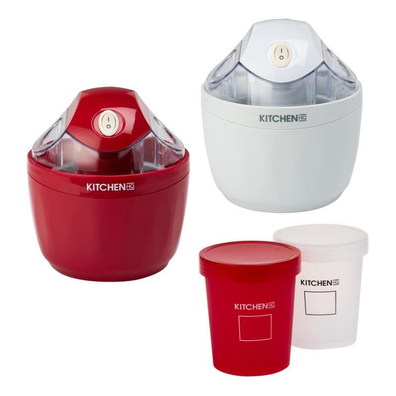 Kitchen HQ 2-Pack Ice Cream Makers with One-Pint Containers (Renewed)