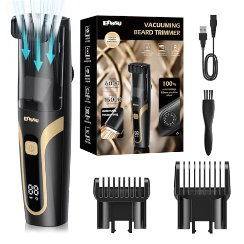 ENSSU Beard Trimmer for Men - Electric Cordless Vacuum Mens