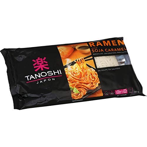 Tanoshi – Ramen de soja caramelo 360 g – 4 unidades