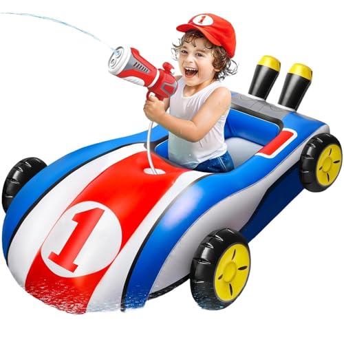 Voiture de piscine gonflable avec motif de dessin animé pour les jeux d'eau d'été