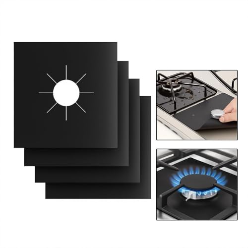 Protetor de Fogão Antiaderente Reutilizável – Kit 4 Peças Teflon 27x27cm Alta Temperatura e Fácil de Limpar