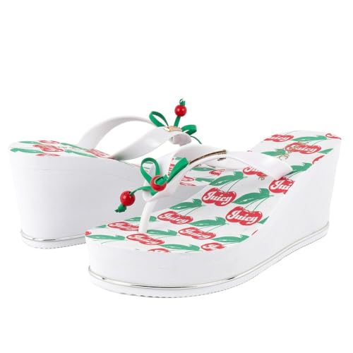 Image of Juicy Couture Women's Wedge Platform Flip Flops, Fashion Beach Sandals with Soft Footbed and Thong Style