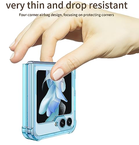 Image of BOUNCEBACK Transparent Shockproof Case /Cover for Samsung Galaxy Z Flip5 / Galaxy Flip 5 Case Cover - (Clear Orange | Rubber)