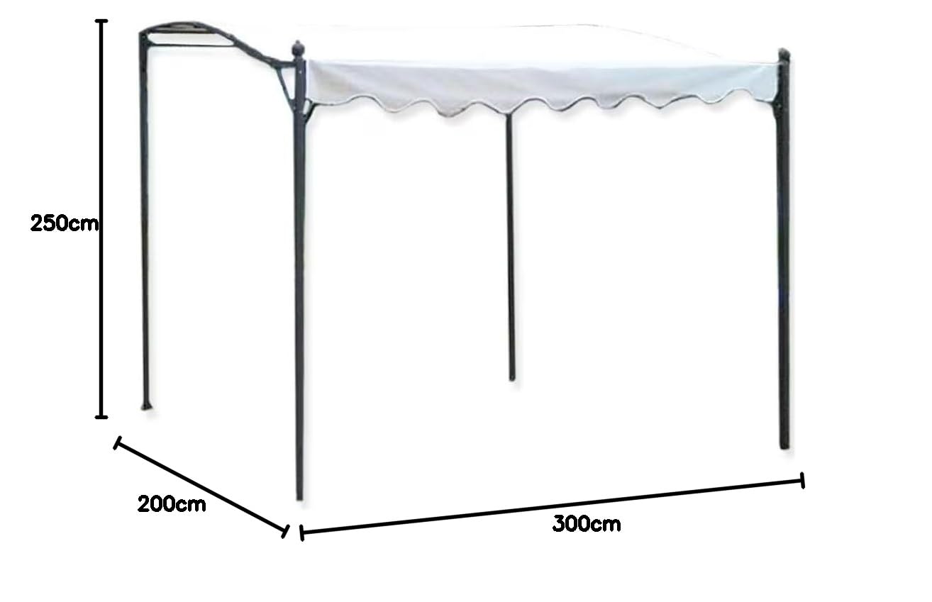 VERDELOOK Pergola, Gazebo in Ferro Verniciato, 2x3 m, Bianco per Copertura e arredo Esterni