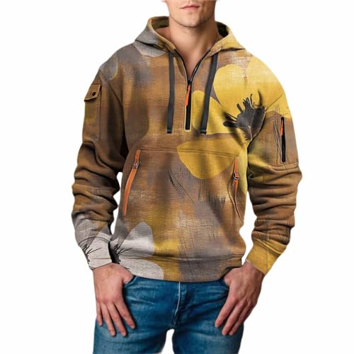 Sudadera con capucha informal para tus entrenamientos y días de calor intenso en color oro