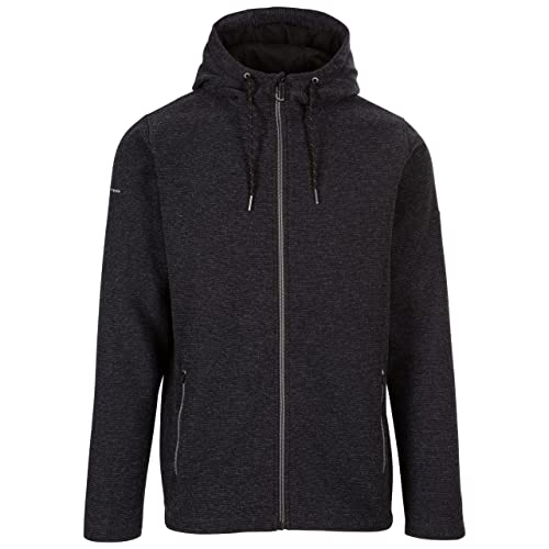 Trespass Mens Fleece Hoodie Sheelane - Men's Full Zip Hoodie, Knitted Marl Fleece Hooded Top, Lightweight Zippy Jumper with Pockets, Casual Walking Hiking Trekking Hoody