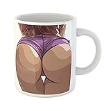 Funny Coffee Mug Butt Sexy Woman Booty White Twerk Ass Bikini Female Thong Girl Sexual 11 Oz Ceramic...