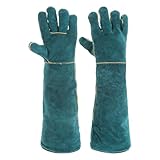 和田工業 ペットグローブ 噛みつき防止 手袋 ［ドッグトレーナー推薦］ 猫 犬 ガーデニング キャンプ ロング ノーマル グリーン PG1