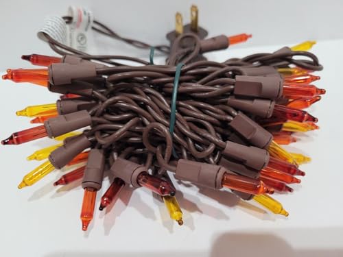 Holiday Pride GH1-100/2F Fall Harvest Lights - 100 Count Yellow Orange And Brown Lights cover