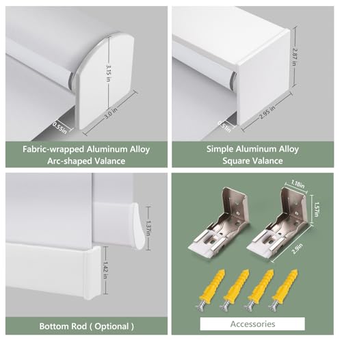 Motorized Blinds with Remote (23-95 inches) Window Roller Shade Wireless Rechargeable Motor Popular Sunshine Fabric for Office and Home Customize Size (82006G-1)