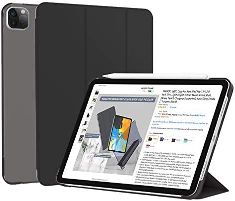 HIEGOO IPad Pro 11 case 2020& 2018,Slim Lightweight Trifold Stand Cover for iPad Pro 11 2nd Gen 2020 [Apple Pencil 2 Charging Supported] Auto Sleep/Wake, Black