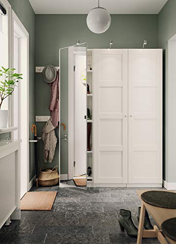BERGSBO Porte avec charnières battante meuble rangement blanc 50 x 195 cm